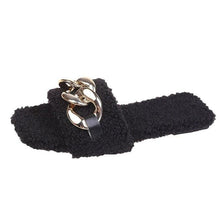 Load image into Gallery viewer, Cute Women Summer Slipper Square Toe Chain Slippers Slip On Flat Slide Sandals Beach Flip Flops Casual Shoe Sandals With Square Open Toe Slip On Comfy Slides Sandals Casual Shoes Summer Low Heeled