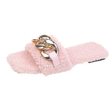 Load image into Gallery viewer, Cute Women Summer Slipper Square Toe Chain Slippers Slip On Flat Slide Sandals Beach Flip Flops Casual Shoe Sandals With Square Open Toe Slip On Comfy Slides Sandals Casual Shoes Summer Low Heeled