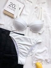 Load image into Gallery viewer, Cute Women Swimwear Pure Color Bikinis Swimsuit Women High Waist String Solid Color 2 Piece Bathing Suits Summer High Cut Push Up Bathing Suit High Waist Beach Wear Breathable Bikini