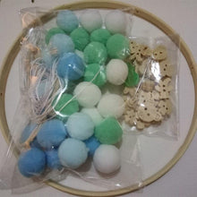 Load image into Gallery viewer, Cute Wool Ball Wind Chimes Newborn Baby Bed Bell Dream Catcher String Pendant Kids Room Decoration Wooden Wind Chime Bed Bell Nursery Crib Bed Bell Baby Bedroom Ceiling Wooden Beads Wind Chime Wall Hanging Ornament