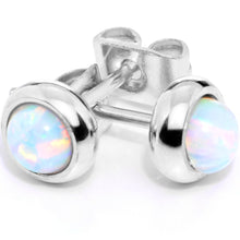 Load image into Gallery viewer, White Synthetic Opal 316L Surgical Steel Stud Earrings