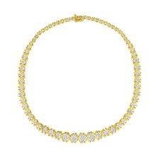 Load image into Gallery viewer, 10K Yellow Gold 4 cttw Brilliant Round-Cut Diamond Graduating Riviera Statement Necklace (H-I Color, I2-I3 Clarity)