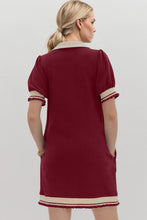 Load image into Gallery viewer, Trendy Contrast Short Sleeve Mini Dress Soft & Comfortable Casual Dress for Women