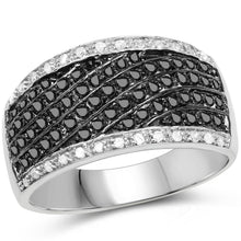 Load image into Gallery viewer, 0.79 Carat Genuine Black Diamond .925 Sterling Silver Ring