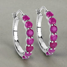 Load image into Gallery viewer, 2.80 Carat Genuine Ruby .925 Sterling Silver Earrings