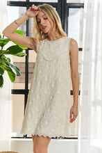 Load image into Gallery viewer, Applique Round Neck Sleeveless Shift Dress For Summer β Classy, Sophisticated, Fashionable, Flattering, Stylish, Timeless Elegance