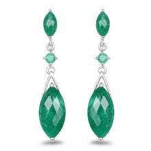 Load image into Gallery viewer, 8.52 Carat Dyed Emerald & Emerald .925 Sterling Silver Earrings
