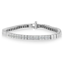 Load image into Gallery viewer, 14K White Gold Princess Cut Diamond Bracelet (1.00 cttw, H-I Color, SI1-SI2 Clarity)