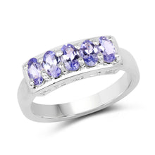 Load image into Gallery viewer, 1.25 Carat Genuine Tanzanite .925 Sterling Silver Ring