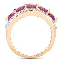 Load image into Gallery viewer, 1.74 Carat Genuine Ruby and White Diamond .925 Sterling Silver Ring