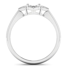 Load image into Gallery viewer, 0.20 Carat Genuine White Diamond 14K White Gold Semi Mount Ring - holds 8x6mm Oval Gemstone