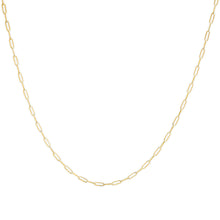 Load image into Gallery viewer, Solid 14K Yellow Gold 2.5mm Paperclip Chain Necklace Unisex 18" Inches