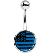Load image into Gallery viewer, Blue American Flag Belly Ring