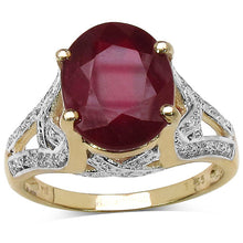 Load image into Gallery viewer, 14K Yellow Gold Plated 4.00 Carat Genuine Ruby .925 Sterling Silver Ring