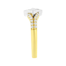 Load image into Gallery viewer, 10K Two Tone Color 1/2 Cttw Diamond Kite and Split Shank Ring (H-I Color,SI2-I1 Clarity)