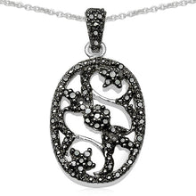 Load image into Gallery viewer, 0.28 Carat Genuine Black Diamond .925 Sterling Silver Pandent