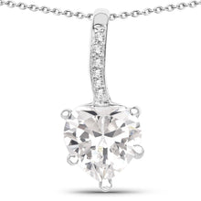 Load image into Gallery viewer, 4.46 Carat Genuine White Cubic Zirconia .925 Sterling Silver Pendant
