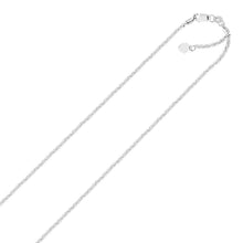 Load image into Gallery viewer, 14k White Gold Adjustable Sparkle Chain 1.5mm