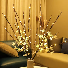 Load image into Gallery viewer, 2pcs Set of Artificial Tree Branch LED Lights - Battery-Powered, 20 Leds Per Vase, Vase-Filled Decorative Lights for Home, Romantic Bedside Lamp, Christmas, Halloween, Thanksgiving, Hanukkah, Wedding, Valentine'S Day, Metal &