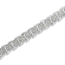 Load image into Gallery viewer, 10k White Gold 2 cttw Diamond Fan-Shaped Link Tennis Bracelet (I-J Clarity, I3 Color) - Size 7.25"