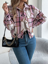 Load image into Gallery viewer, Classic Plaid Button Up Long Sleeve Jacket Women Cozy Trendy Everyday Wear Simple Jacket