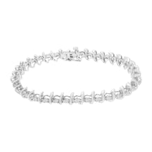 Load image into Gallery viewer, .925 Sterling Silver 1 cttw Prong-Set Diamond Link Bracelet (I-J, I1-I2) - 7.25"