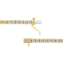 Load image into Gallery viewer, 14K Yellow Gold Plated .925 Sterling Silver 3.0 Cttw Diamond Link Bracelet (K-L Color, I2-I3 Clarity) - 7.25"
