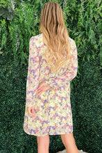 Load image into Gallery viewer, Floral Mock Neck Flounce Sleeve Summer Dress ā Mock Neck Dress, Flounce Sleeve Dress, Floral Pattern Dress, Elegant Floral Dress, Sophisticated Dress