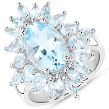 Load image into Gallery viewer, 19.18 Carat Genuine Blue Topaz .925 Sterling Silver 3 Piece Jewelry Set (Ring, Earrings, and Pendant w/ Chain)