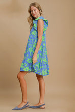 Load image into Gallery viewer, Romantic Full Size Floral Print Dress Ruffle Cap Sleeve Dress Plus Size Summer Lightweight Dress