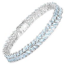 Load image into Gallery viewer, 15.04 Carat Genuine Blue Topaz .925 Sterling Silver Bracelet