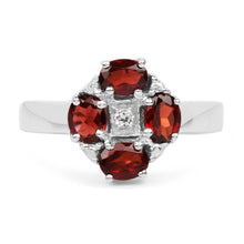 Load image into Gallery viewer, 2.02 Carat Genuine Garnet & White Topaz .925 Sterling Silver Ring