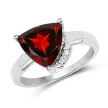 Load image into Gallery viewer, 3.56 Carat Genuine Garnet and White Topaz .925 Sterling Silver Ring