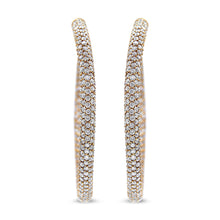 Load image into Gallery viewer, 18K Rose Gold 6.90 Cttw Pave Set Diamond Inside Out Eternity Hoop Earrings (F-G Color, VS1-VS2 Clarity)