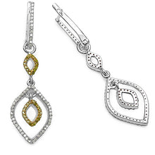 Load image into Gallery viewer, 1.00 Carat Genuine White Diamond & Yellow Diamond .925 Sterling Silver Earrings