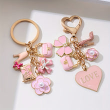 Load image into Gallery viewer, A Cute And Compact Pink Bag with a Heart-Shaped Oil Drop Keychain, Perfect As a Mini Decorative Accessory Or Gift for Cosmetics