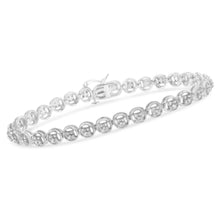 Load image into Gallery viewer, 14K Rose Gold Over .925 Sterling Silver 1/4 Cttw Diamond 7" Open Circle Wheel Link Tennis Bracelet (I-J Color, I2-I3 Clarity)