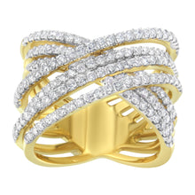 Load image into Gallery viewer, 10KT Yellow Gold Diamond Bypass Ring (1 5/8 cttw, H-I Color, SI2-I1 Clarity)