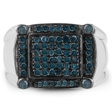 Load image into Gallery viewer, 0.81 Carat Genuine Blue Diamond .925 Sterling Silver Ring