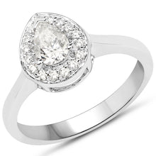 Load image into Gallery viewer, 14K White Gold 0.63 Carat Genuine White Diamond Ring