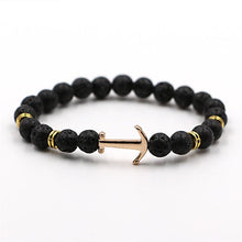 Load image into Gallery viewer, Modern Color Natural Stone Amazing Anchor Elegant Bracelet Nice Arrow White Black Onyx Lava Beads Luxury Bracelets For Women And Men Jewelry