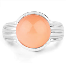 Load image into Gallery viewer, 6.00 Carat Genuine Peach Moonstone .925 Sterling Silver Ring