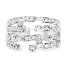 Load image into Gallery viewer, 0.60 Carat Genuine White Diamond .925 Sterling Silver Ring