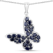 Load image into Gallery viewer, 4.36 Carat Genuine Blue Sapphire .925 Sterling Silver Pendant