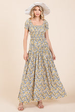 Load image into Gallery viewer, New Summer Flower Print Puff Sleeve Gathered Maxi Dress β Romantic and Feminine Floral Dress with Dramatic Sleeves