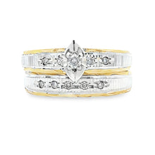 Load image into Gallery viewer, Diamond Engagement Ring Set Sterling Silver 14KT Gold
