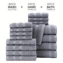 Load image into Gallery viewer, Gray Cotton Bath Towel Set (10–32 pcs)