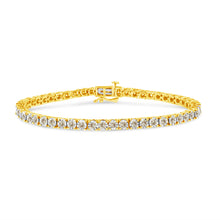 Load image into Gallery viewer, 14K Yellow Gold Plated .925 Sterling Silver 3.0 Cttw Miracle-Set Diamond Tennis Bracelet (L-M Color, I2-I3 Clarity) - 7.25"