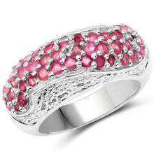 Load image into Gallery viewer, 1.81 Carat Genuine Ruby and White Zircon .925 Sterling Silver Ring
