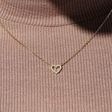 Load image into Gallery viewer, Dainty Diamond Heart Necklace Tiny Love Heart Everyday Necklace